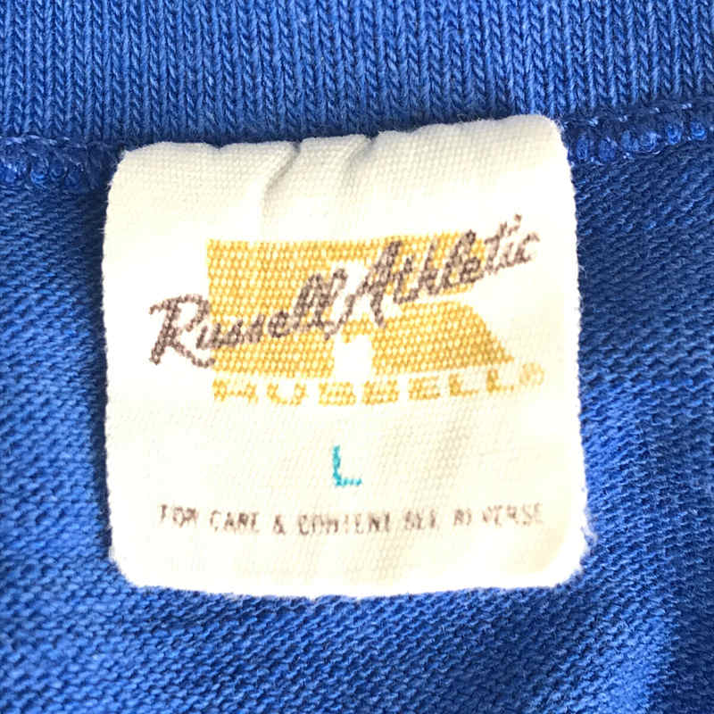 VINTAGE / ヴィンテージ古着 推定1970s～ RUSSELL ATHLETIC / ラッセルアスレチック USA製 金タグ 両面 24 フットボール ナンバリング Tシャツ