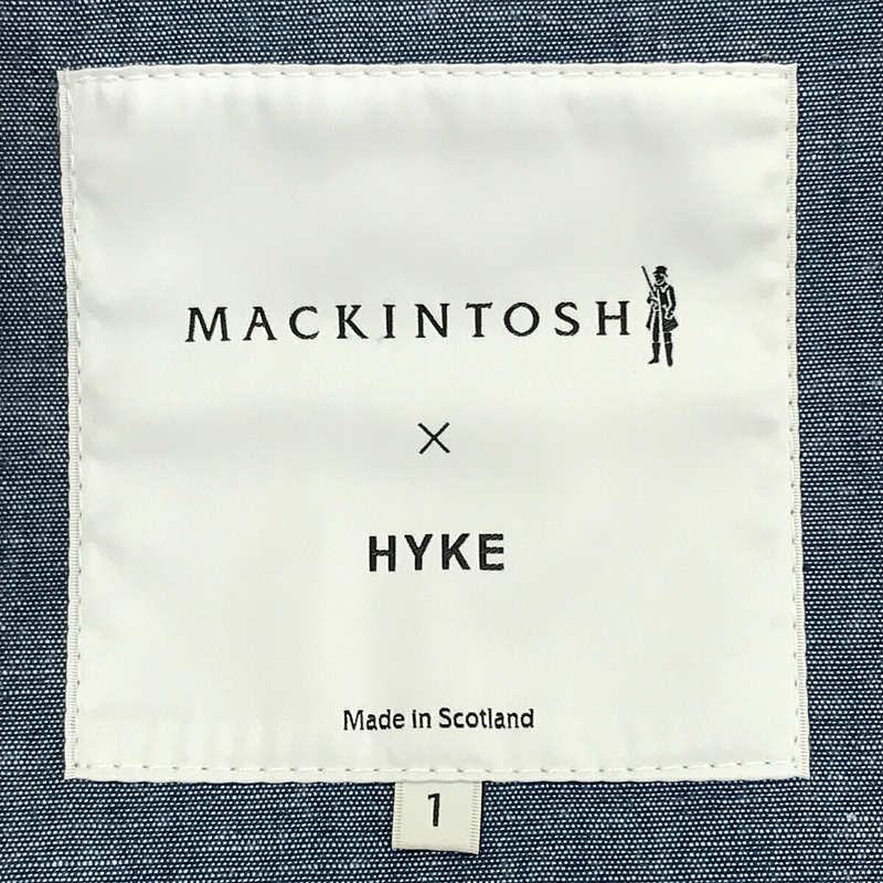 HYKE / ハイク タグ付き × MACKINTOSH / マッキントッシュ コラボ シャンブレー ゴム引き ステンカラー レイン コート