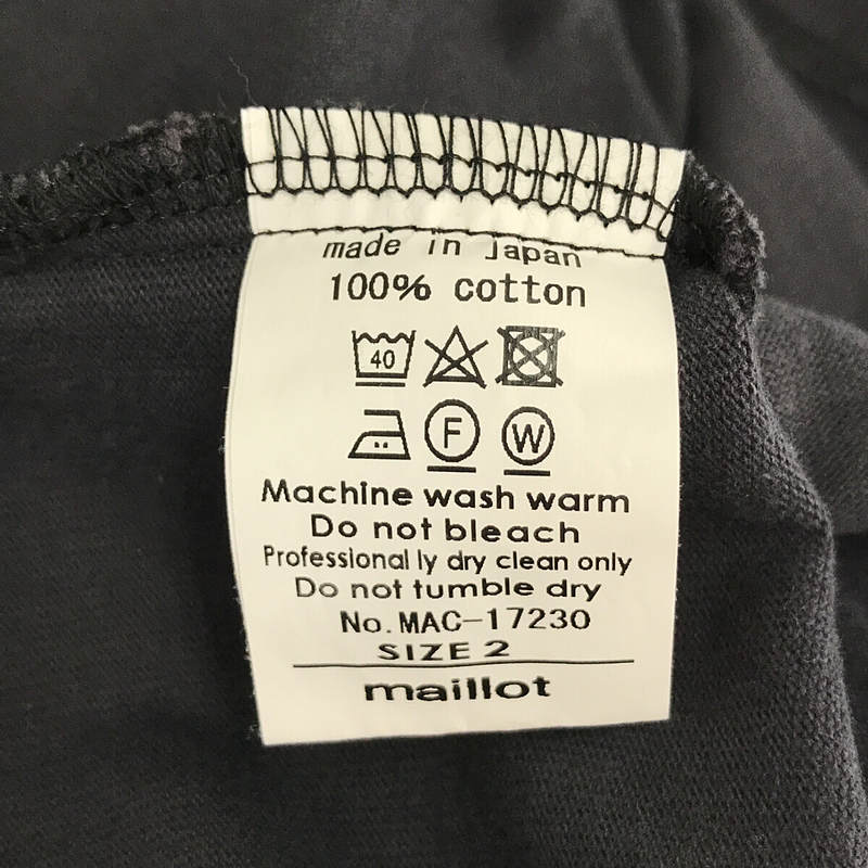 maillot / マイヨ コットン ワンポイント 刺繍 スナップボタン ポロシャツ