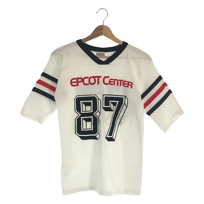 1982年製 80s～ EPCOT CENTER USA製 両面プリント 87 ナンバリング フットボール Tシャツ