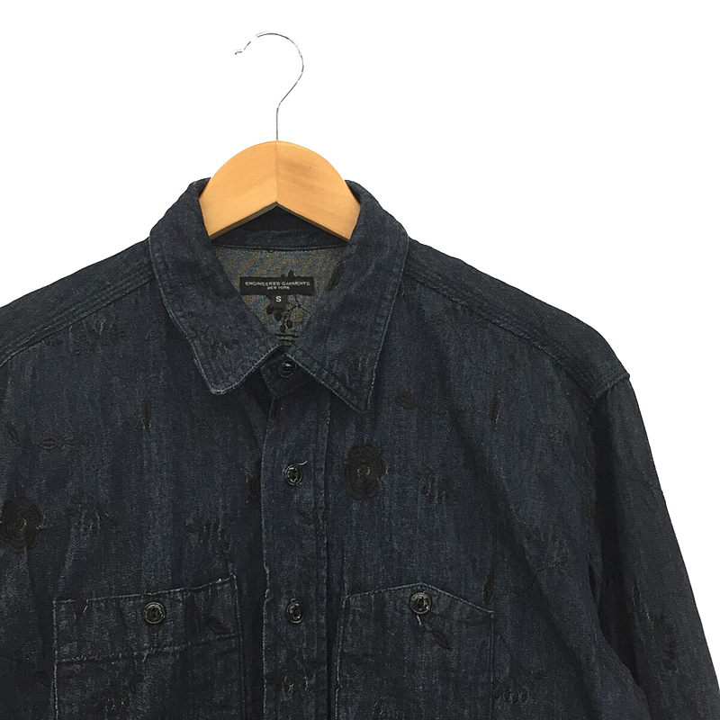 Engineered Garments / エンジニアドガーメンツ Floral Embroidery Denim Work Shirt  フローラル エンブロイダリー デニム ワーク シャツ