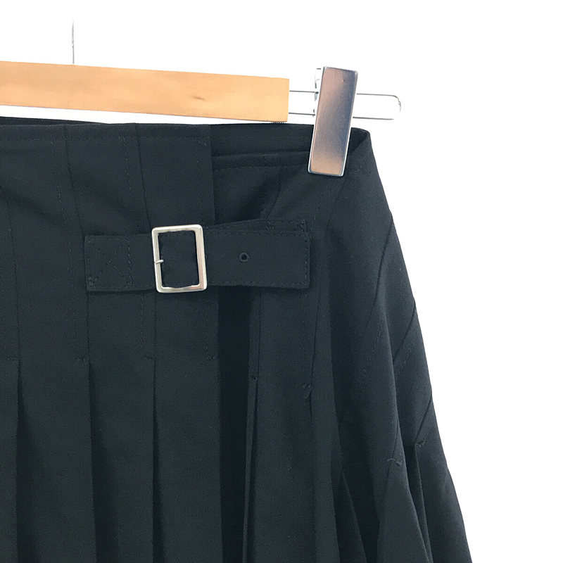 tricot COMME des GARCONS / トリココムデギャルソン ウール ベルト 異素材切替 プリーツスカート