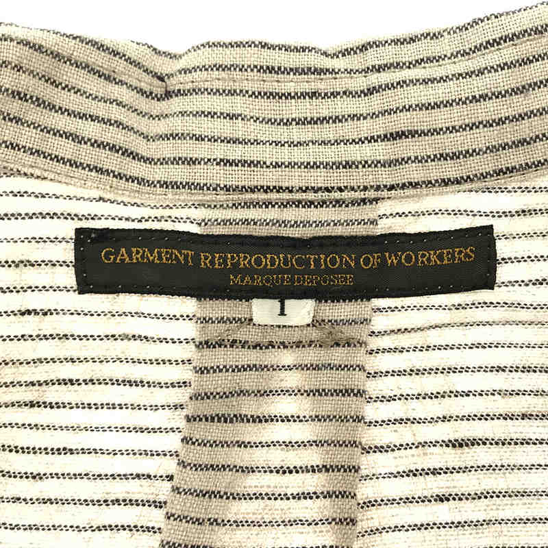 GARMENT REPRODUCTION OF WORKERS / ガーメントリプロダクションオブワーカーズ フランス製 ストライプ リネン プルオーバー シャツ