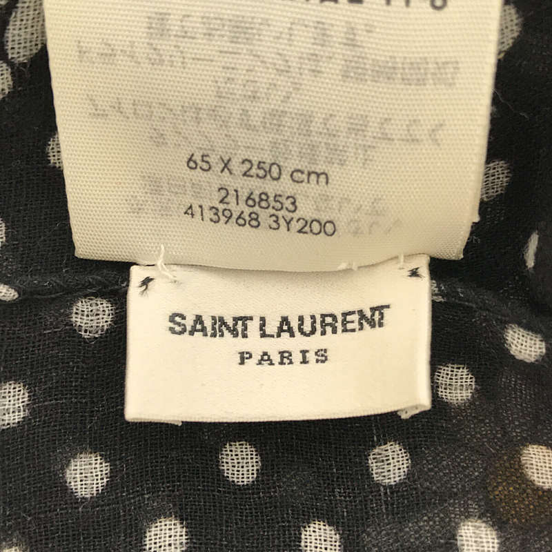 SAINT LAURENT PARIS / サンローラン パリ ドット フラワー 花 総柄 大判 ストール