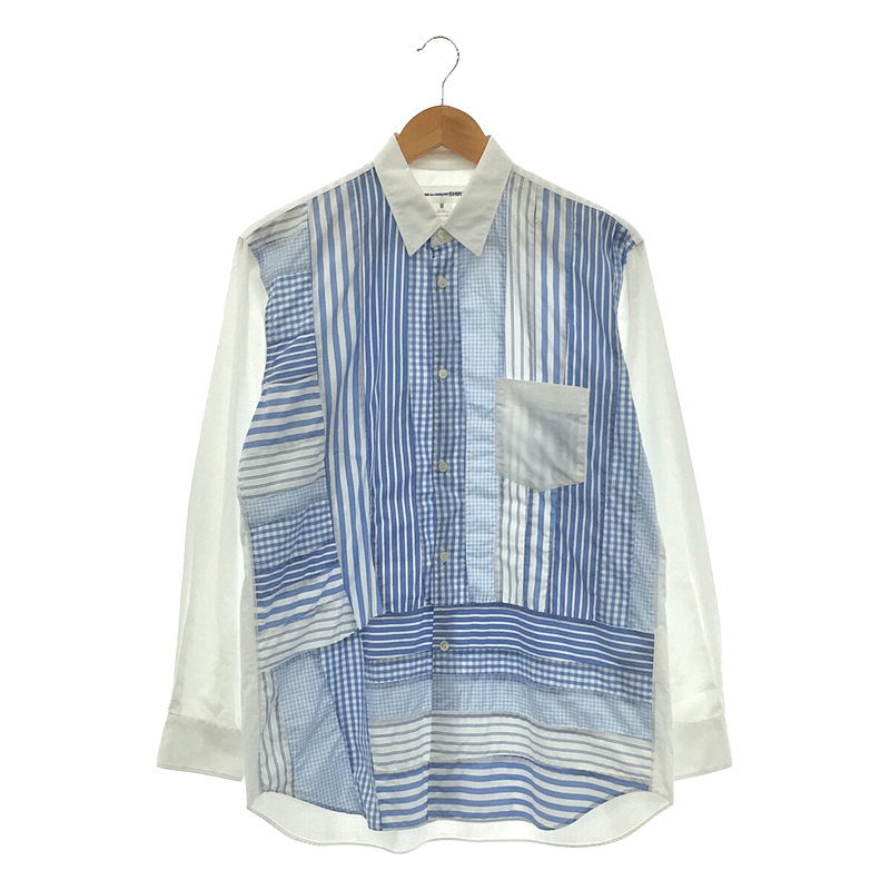 コットン チェック ストライプ 切替 パッチワークシャツjCOMME des GARCONS SHIRT / コムデギャルソンシャツ