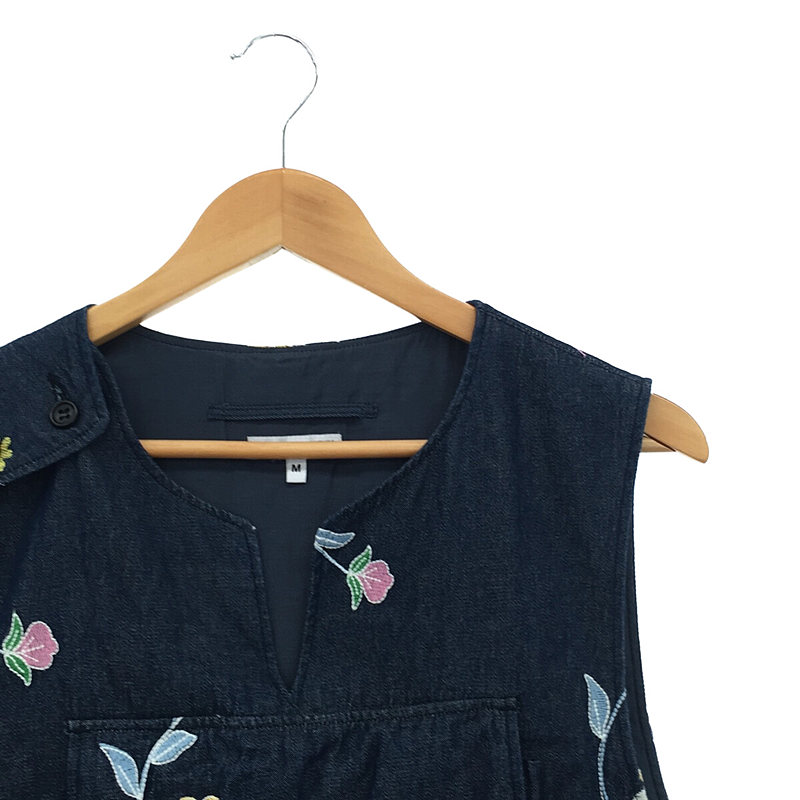 Engineered Garments / エンジニアドガーメンツ Cover Vest - Denim Floral Embroidery フローラル 花柄 刺繡