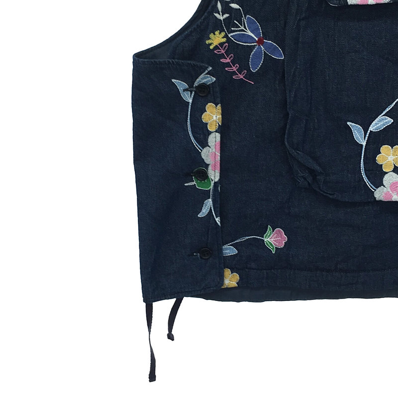 Engineered Garments / エンジニアドガーメンツ Cover Vest - Denim Floral Embroidery フローラル 花柄 刺繡