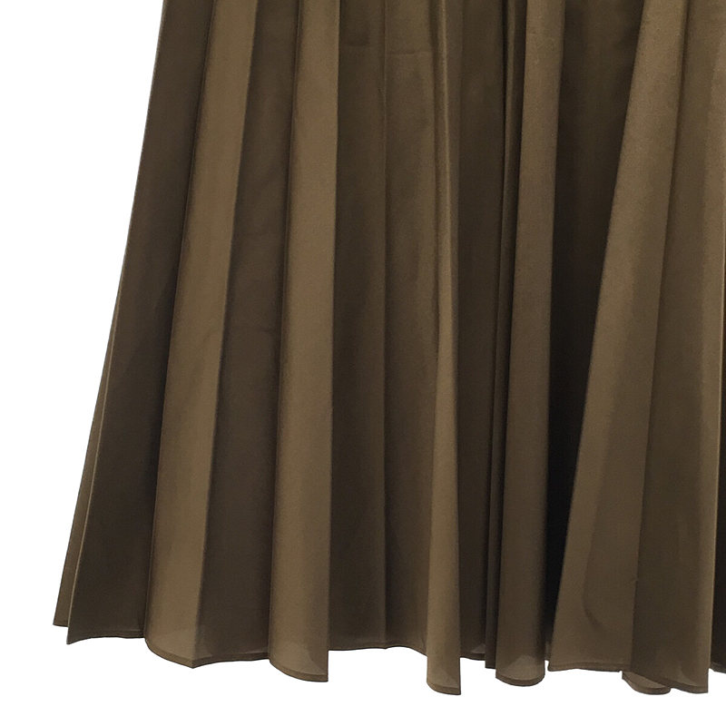 MARGARET HOWELL / マーガレットハウエル シルク 光沢 サイドジップ アコーディオンプリーツ ロング スカート