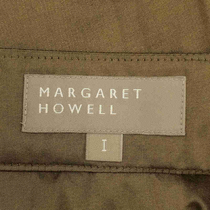 MARGARET HOWELL / マーガレットハウエル シルク 光沢 サイドジップ アコーディオンプリーツ ロング スカート