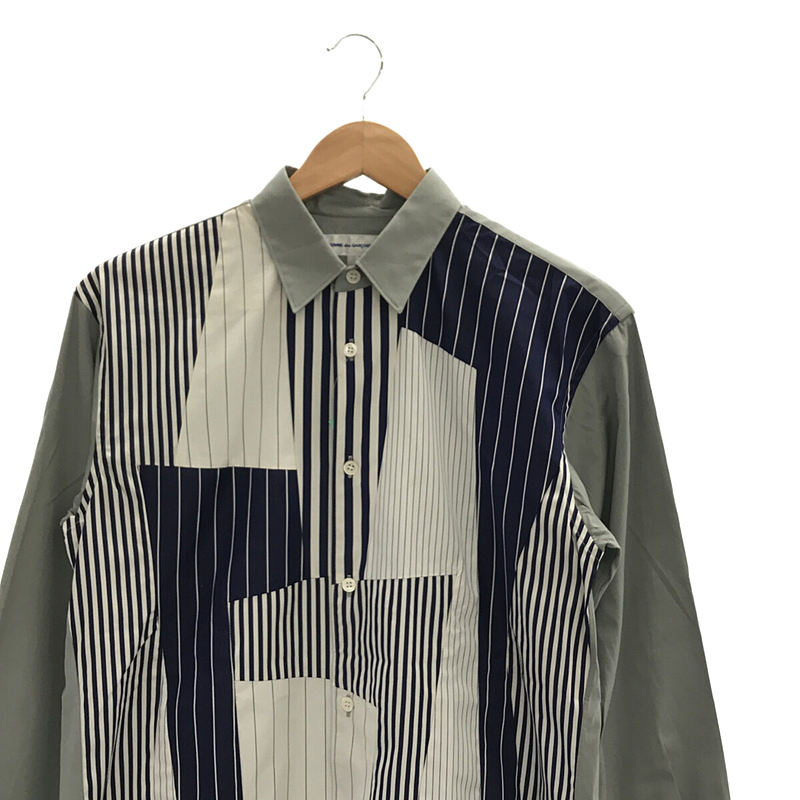 コットン ストライプ パッチワークシャツ | ブランド古着の買取・委託