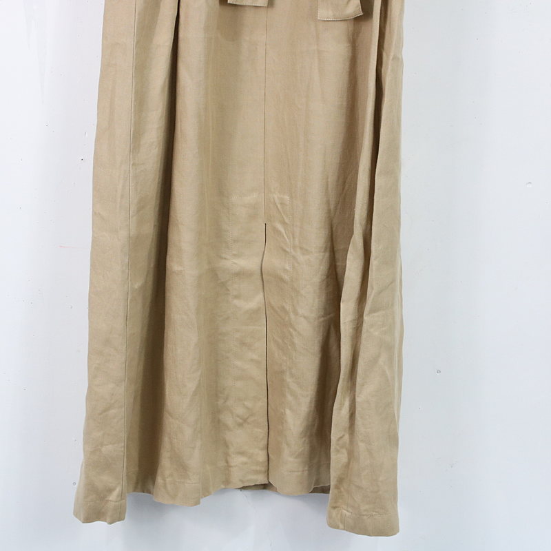 POSTELEGANT / ポステレガント リネンノースリーブVネックワンピース beige