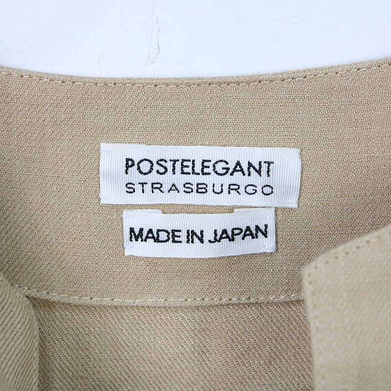 POSTELEGANT / ポステレガント リネンノースリーブVネックワンピース beige