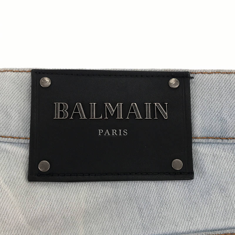 BALMAIN / バルマン ヴィンテージ加工 蛇腹 バイカー デニムパンツ