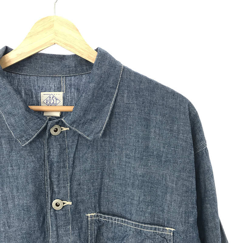 POST O'ALLS / ポストオーバーオールズ #3114 11 USMC 3 Pocket Utility Jacket (1930s Version) : chambray indigo / ユーティリティジャケット