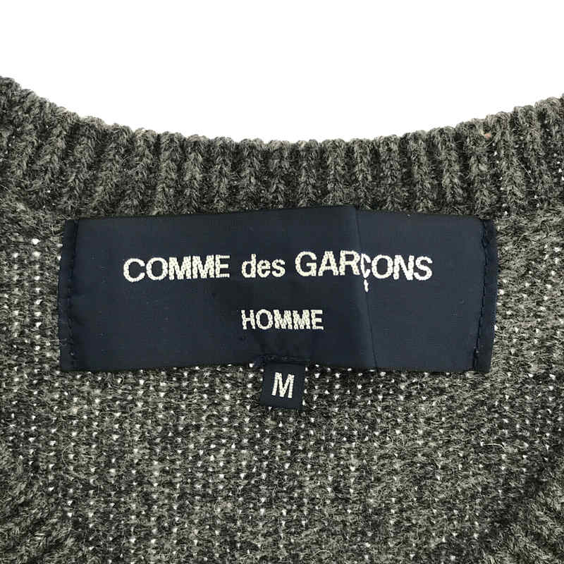 COMME des GARCONS HOMME / コムデギャルソンオム ウール 縮絨 エルボーパッチ Vネック ニット