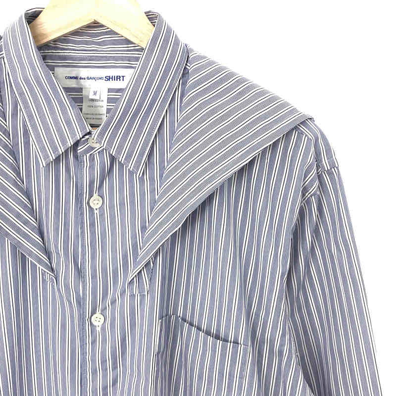 COMME des GARCONS SHIRT / コムデギャルソンシャツ セーラーカラー ストライプ ロングシャツ