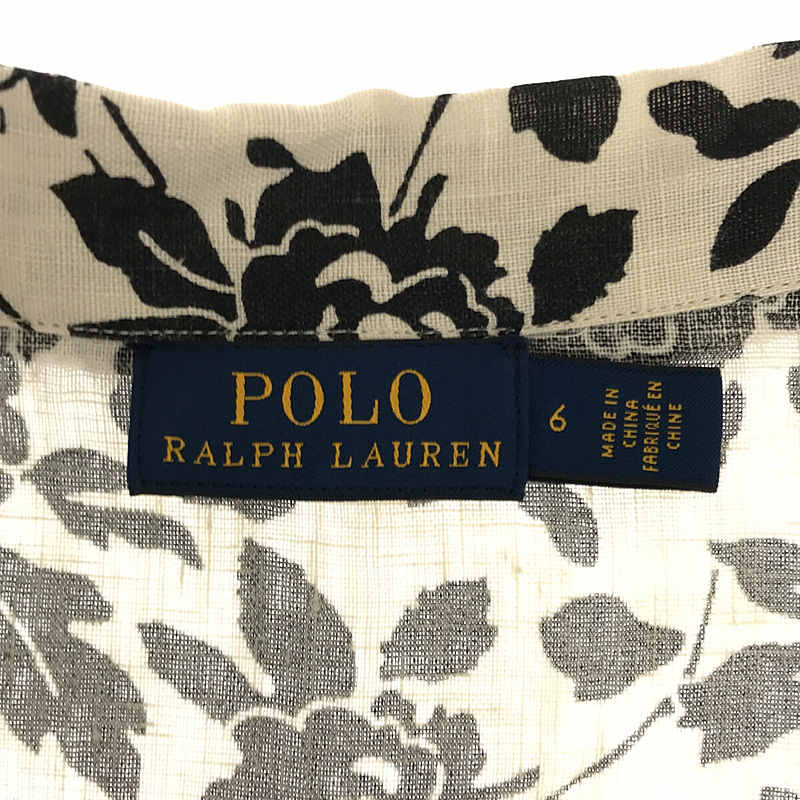 POLO RALPH LAUREN / ポロラルフローレン リネン 花柄 オープンカラーワンピース