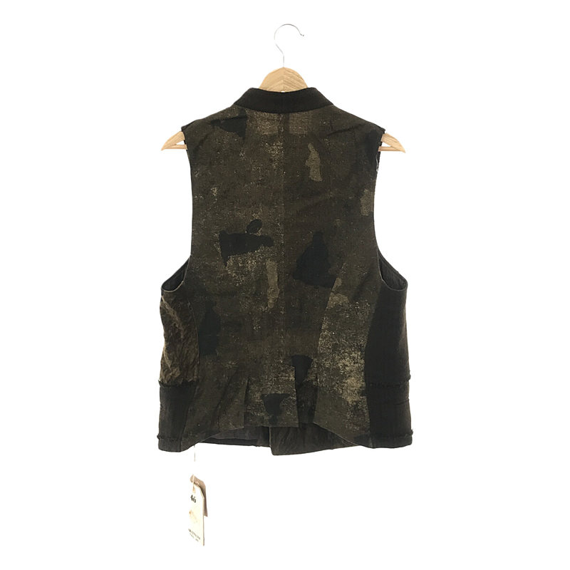 ziggy chen / ジギーチェン STAND COLLAR DOUBLE BREASTED PATCHWORKWAISTCOAT /  ツイード ダブルブレストベスト