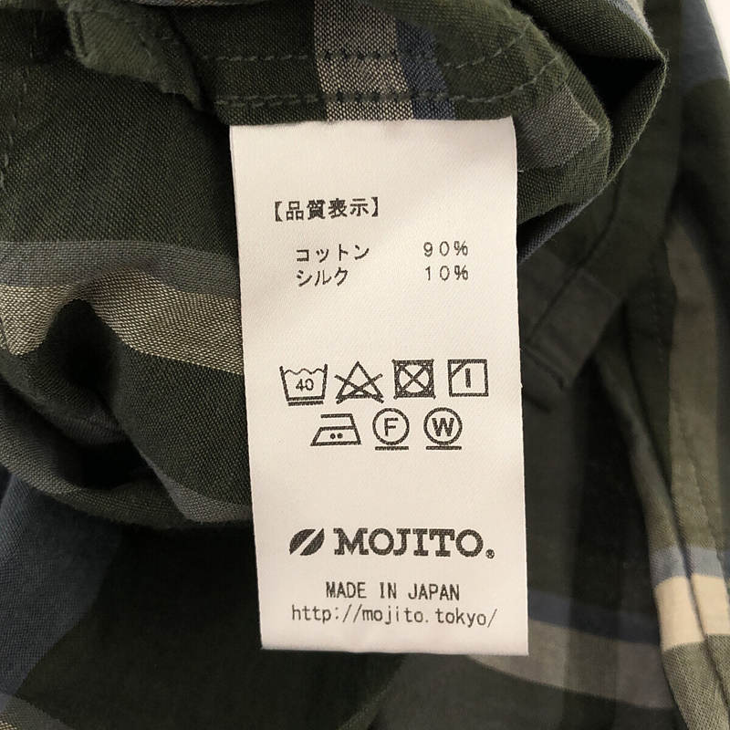 MOJITO / モヒート コットン シルク チェック オープンカラーシャツ