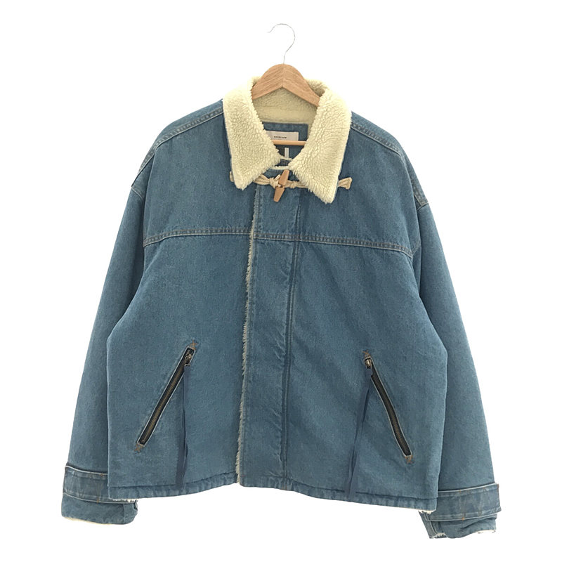 SHERPA DENIM JACKET / ボア切替 ベルクロスリーブ デニム オーバージャケット