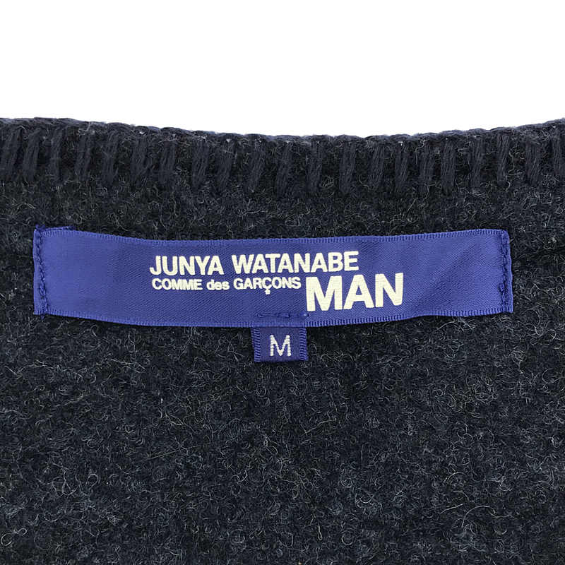 JUNYA WATANABE COMME des GARCONS MAN / ジュンヤワタナベコムデギャルソンマン ウール ナイロン 製品洗い ハンドステッチ ニット