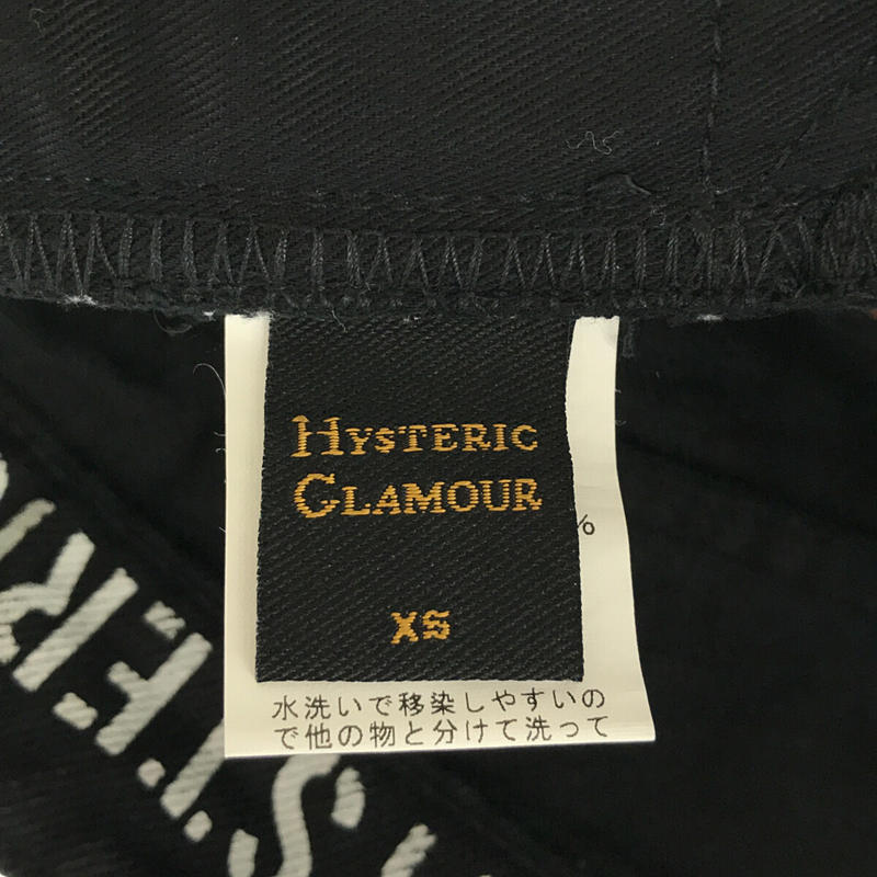 HYSTERIC GLAMOUR / ヒステリックグラマー 0151AM04 レザーパッチ スタッズ ブラック デニム ショートパンツ  ショーツ