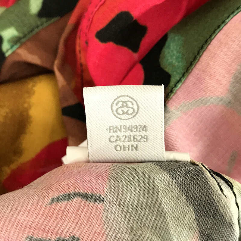 STUSSY / ステューシー フラワー 総柄 レーヨン オープンカラー アロハ シャツ 開襟