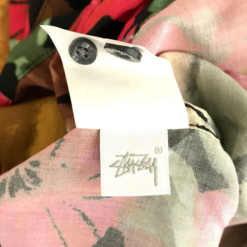 STUSSY / ステューシー フラワー 総柄 レーヨン オープンカラー アロハ シャツ 開襟