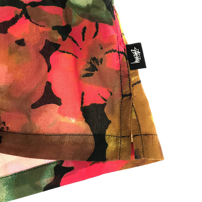 STUSSY / ステューシー フラワー 総柄 レーヨン オープンカラー アロハ シャツ 開襟