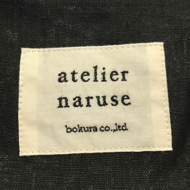 atelier naruse / アトリエナルセ linen V neck shirt ノーカラー リネン 100％ Vネック  シャツ ブラウス