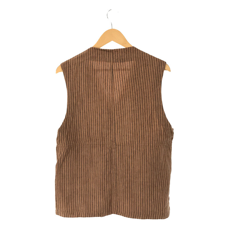 ROOT DYED STRIPED LINEN VEST ストライプ リネンベスト | ブランド