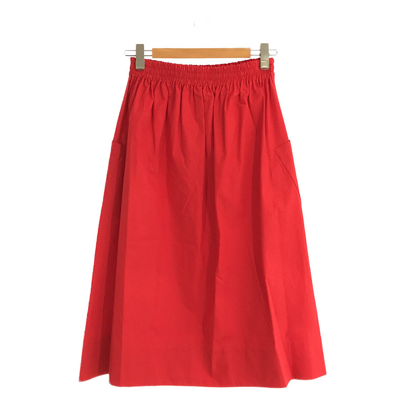 cotton patch pocket skirt ペチコート付き コットン ロング ギャザー