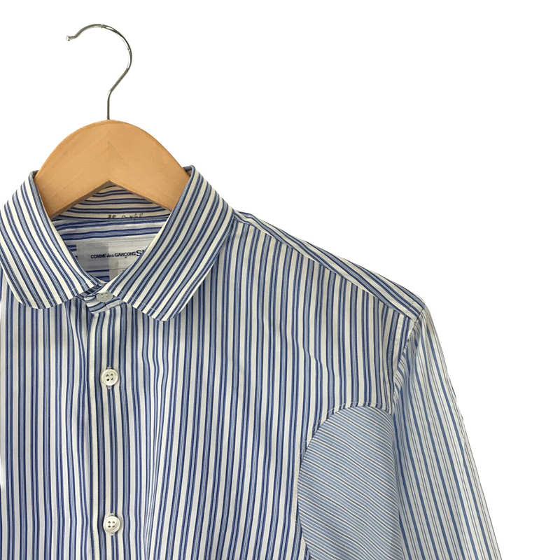 ストライプ生地切替 ラウンドカラーシャツCOMME des GARCONS SHIRT / コムデギャルソンシャツ