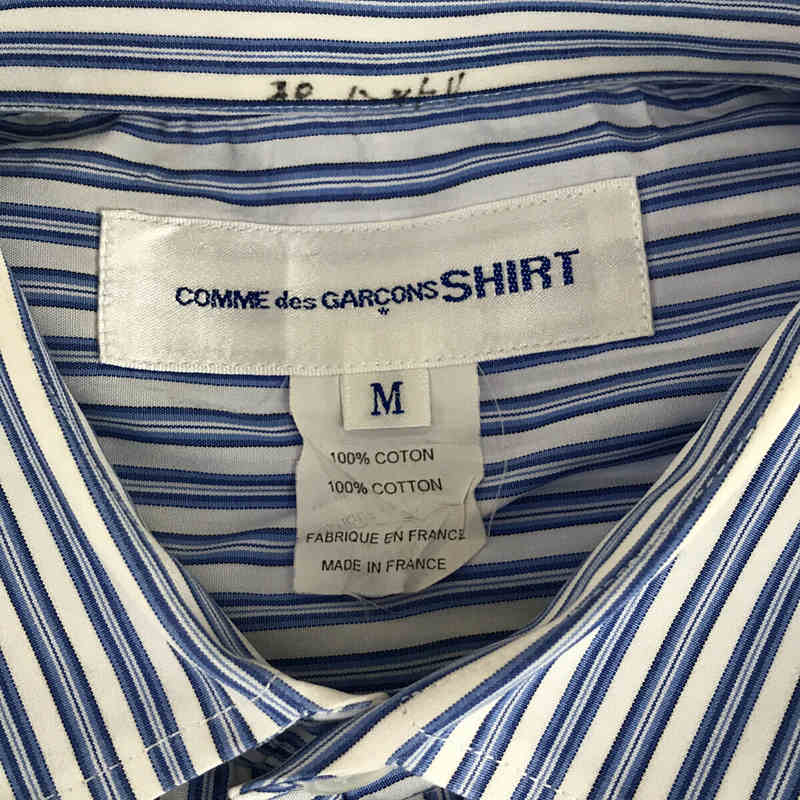 COMME des GARCONS SHIRT / コムデギャルソンシャツ ストライプ生地切替 ラウンドカラーシャツ