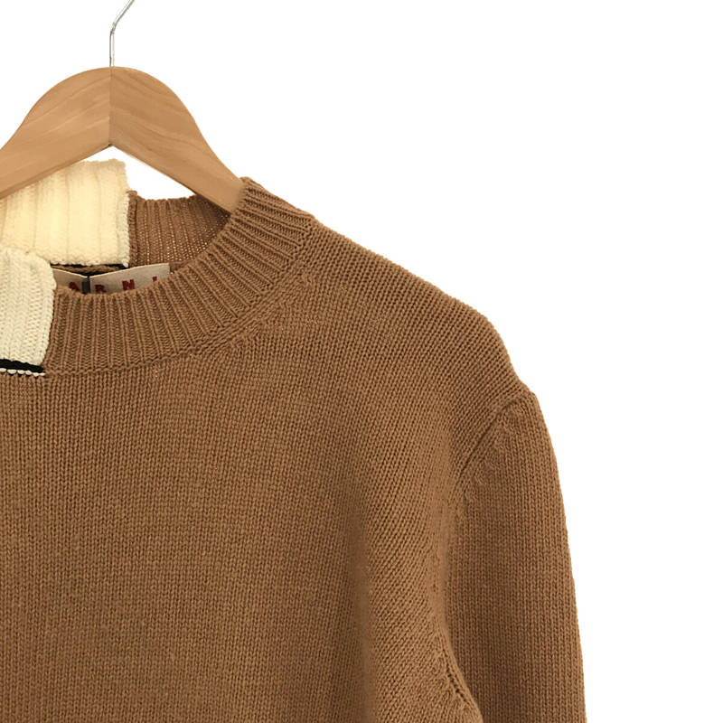MARNI / マルニ リブ ドッキング ハイネック ウール ニット セーター