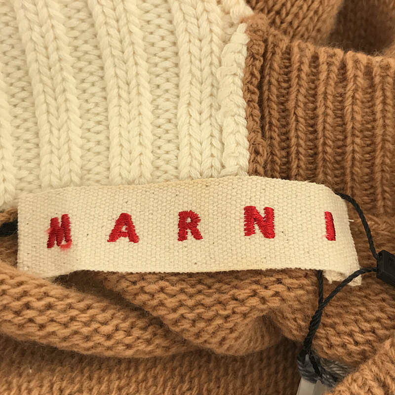 MARNI / マルニ リブ ドッキング ハイネック ウール ニット セーター