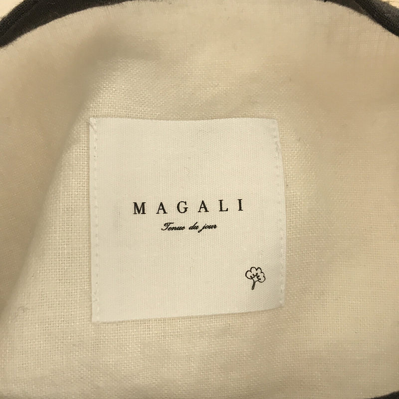 MAGALI / マガリ リネン100％ サイドポケット ロング ブラッシュドベルギーリネン ギャザーワンピース