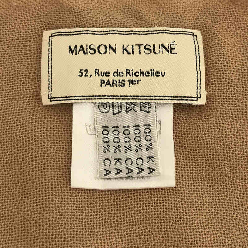 MAISON KITSUNE / メゾンキツネ カシミヤ100％ キツネ刺繍 大判ストール マフラー