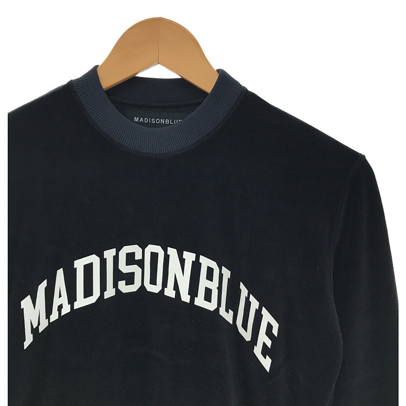 フロントロゴ ベロアプルオーバー スウェットMADISON BLUE / マディソンブルー