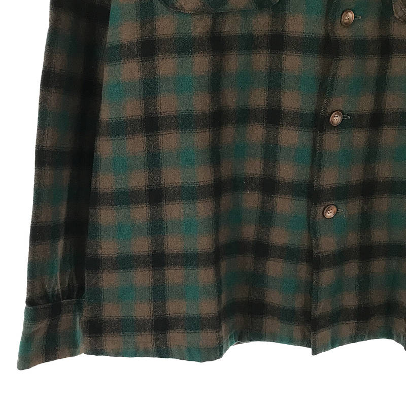 PENDLETON / ペンドルトン VINTAGE ヴィンテージ ウール チェック オープンカラー シャツ 開襟