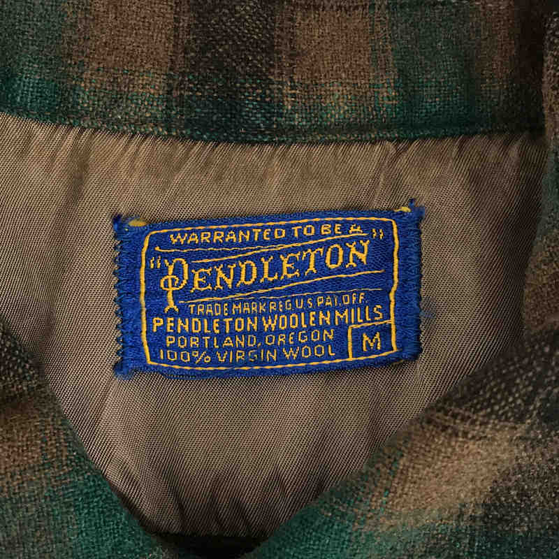 PENDLETON / ペンドルトン VINTAGE ヴィンテージ ウール チェック オープンカラー シャツ 開襟