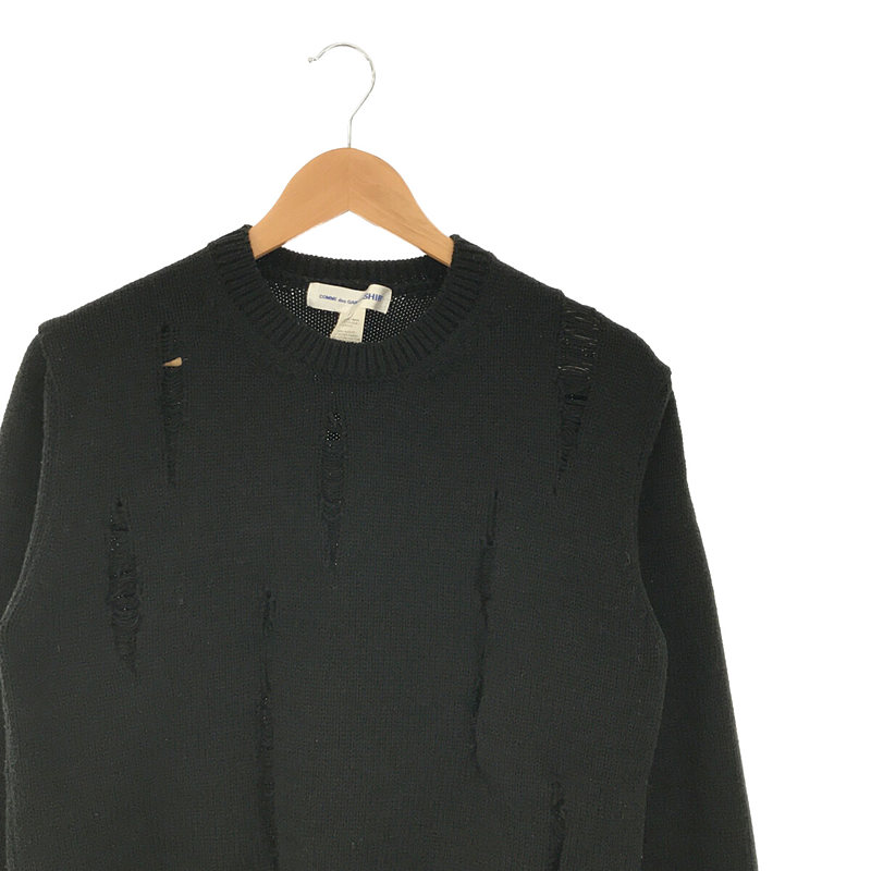 2014AW COMME des GARCONS HOMME PLUS hole design black knit