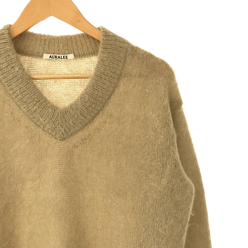 AURALEE / オーラリー BRUSHED SUPER KID MOHAIR KNIT V-NECK P/O モヘヤニット セーター