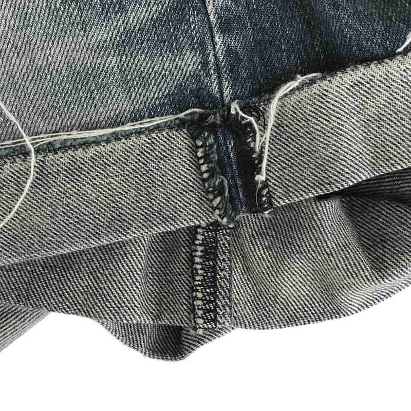 HYSTERIC GLAMOUR / ヒステリックグラマー 0151AM03 レザーパッチ スタッズ ダメージ・ヴィンテージ加工 デニム ショート パンツ ショーツ