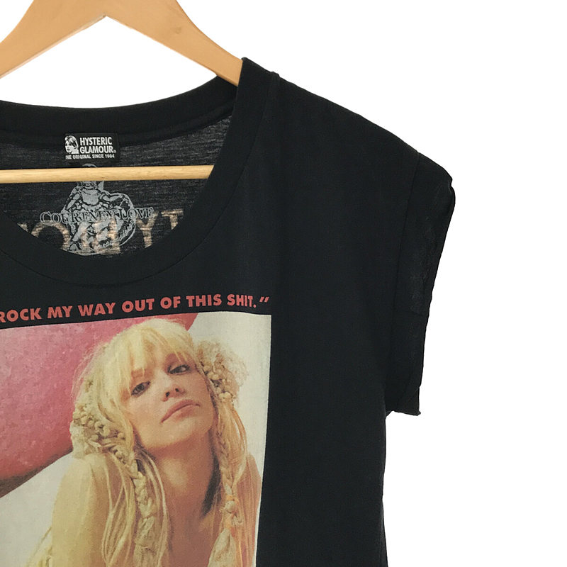 HYSTERIC GLAMOUR / ヒステリックグラマー 01173CT02 × COURTNEY LOVE コートニーラブ コラボ コットン ガール プリント ノースリーブ カットソー タンクトップ