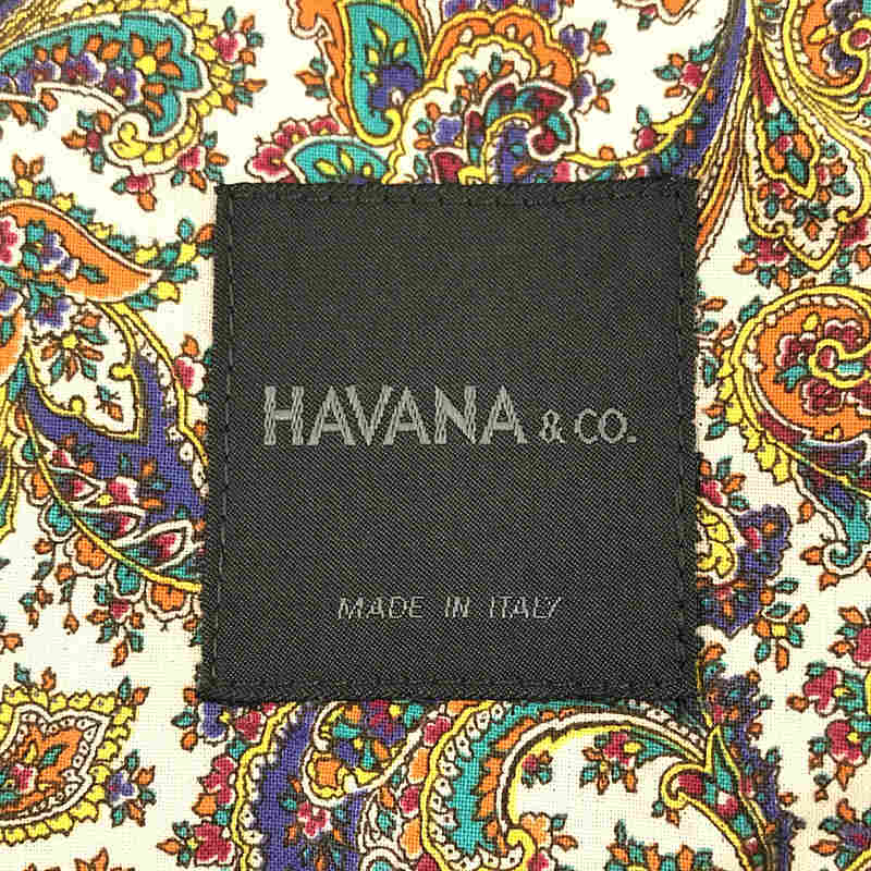 HAVANA & CO / ハバナ＆コー イタリア製 総柄 エルボーステッチ ストレッチ シングルブレスト カジュアル ジャケット