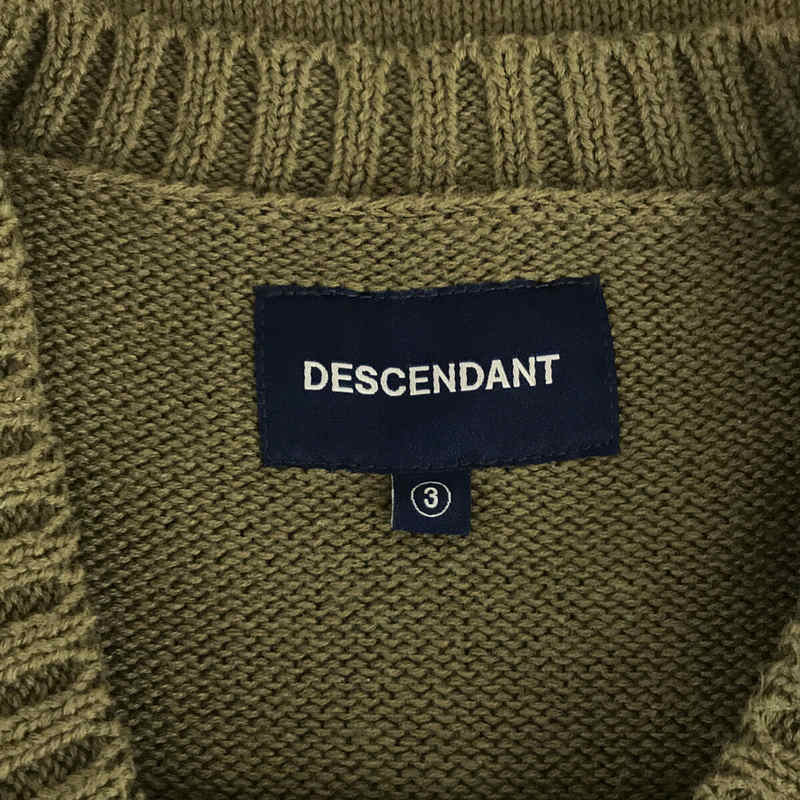 DESCENDANT / ディセンダント JEU COTTON KNIT ワンポイント刺繡ロゴ クルーネック コットン ニット