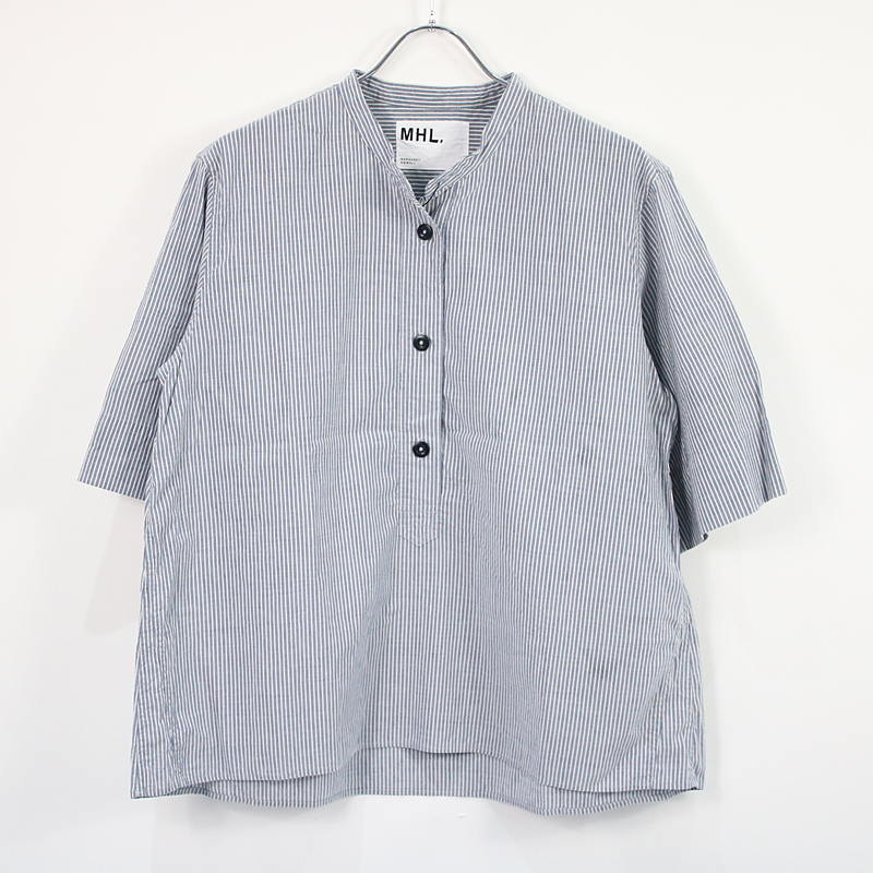 COTTON LINEN STRIPE カラーレスストライプシャツMHL. / エムエイチエル マーガレットハウエル