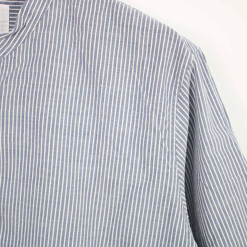 MHL. / エムエイチエル マーガレットハウエル COTTON LINEN STRIPE カラーレスストライプシャツ