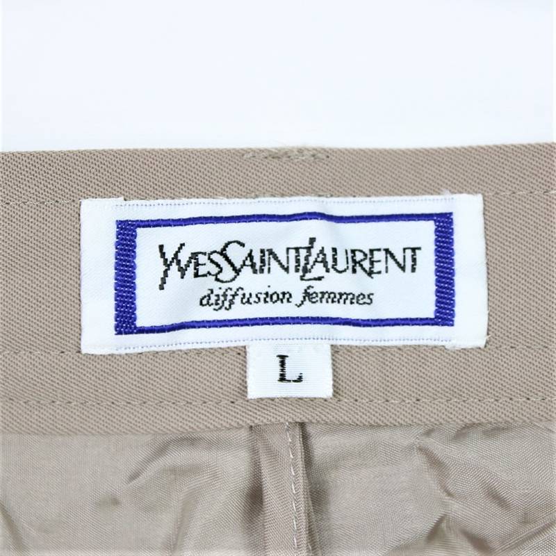 YVES SAINT LAURENT / イヴサンローラン ウールタックスラックスパンツ beige